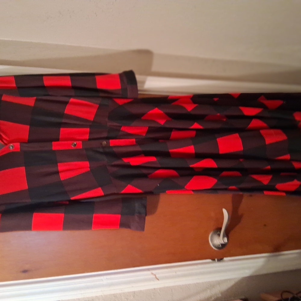 Red and Black Checkered Skirt